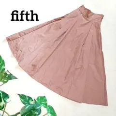 フィフス ロングフレアシルエットスカート Aライン 無地 ピンク シンプル M