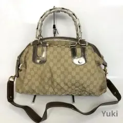 希少》GUCCIグッチ ボストンバッグ GGクリスタル クレストハンドバッグ 
