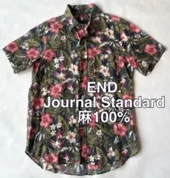 END. JOURNAL STANDARDコラボ 麻100%シャツMサイズ花柄