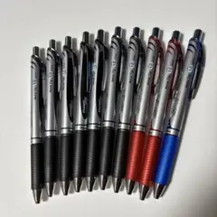 ぺんてるエナージェルボールペン　メタルチップ1.0mm 黒7本　赤2本　青1本のサムネイル