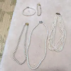 ホワイトパールネックレス5点セット