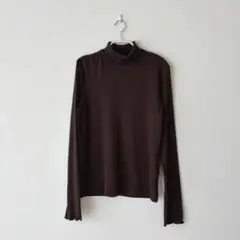 GU ブラウン タートルネック 長袖トップス