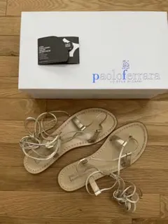 paoloferrara トゥモローランド ゴールド サンダル 編み上げ