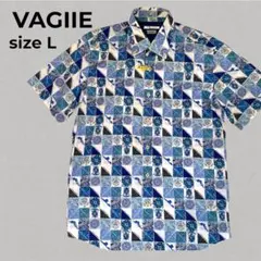 VAGIIE 半袖シャツ 総柄 L ボタンダウン　日本製 イタリア生地　ベジエのサムネイル