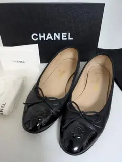【美品】正規品CHANEL バレエシューズ バレリーナ★37黒