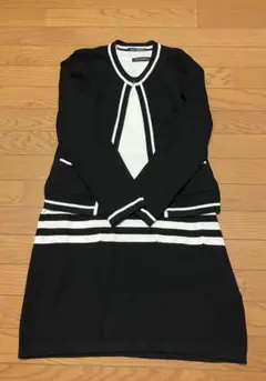 ニットアンサンブル　ジャケット&ノースリーブワンピース