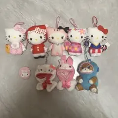 サンリオ マイメロ、ハンギョドン、ハローキティ 缶バッジ キーホルダー セット