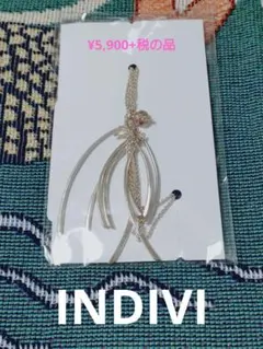 【値下げ】INDIVI 　ロングネックレス　ビーズ　 色/ゴールドのサムネイル