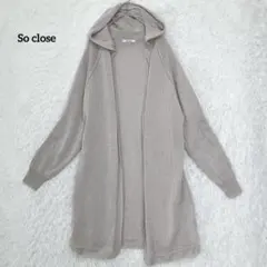 So close ソークロース フード付きロングカーディガン コットン100%のサムネイル