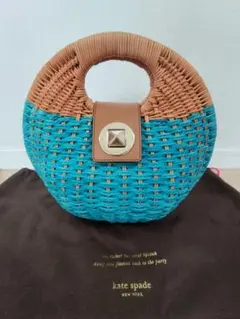 【2/11値下げ】kate spade かごバッグ ターコイズ
