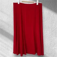 DHC 美シルエット 上品 フレアスカート ミディ丈 落ち感 きれいめ 赤のサムネイル