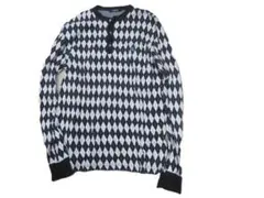 三陽商会正規品バーバリーブラックレーベル　アーガイル柄黒白　カーディガンセーター