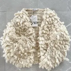 ZARA テクスチャーニットカーディガン