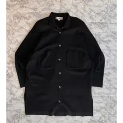 毛100% ニットカーディガン ブラック サイズ42 羽織り 体型カバー