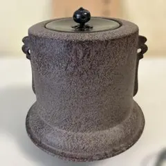 江戸後期/有坂造】南部鉄器 建水(茶盤)・台付 2点セット 骨董 茶道具