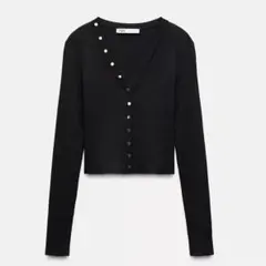 ZARA ゴールドボタンニットトップス　ザラ