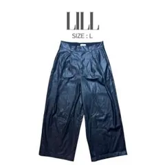 LILL シンセティックレザータックワイドバルーンパンツ レザーパンツ 