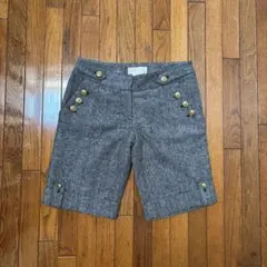 ハーフパンツ　00s 森ガール　フェアリーグランジ　 ラメ　金ボタン