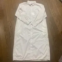 ストライプ　シャツワンピース　フリーサイズ