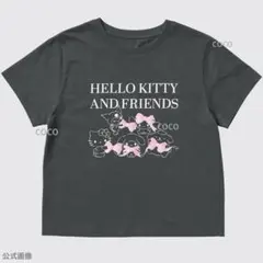산리오 キャラクターズ半袖Tシャツ キティ シナモン マイメロ 쿠로미 プリン