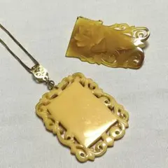 張り鼈甲 ペンダント＆ブローチ ヴィンテージ