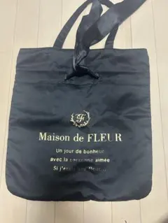 Maison de FLEUR ブラック トートバッグ