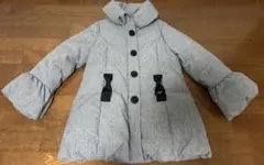 【美品】メゾピアノジュニア 140 リボンポケットロングダウンコート