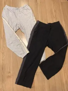 ユニクロ2枚セット　丈長めスウェットパンツ 黒、グレー XLサイズ