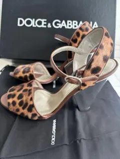 【DOLCE & GABBANA】新品未使用 ドルガバ ヒョウ柄 ハラコサンダル