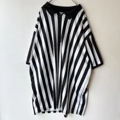 シャツ Tシャツ 襟付きシャツ 白黒 ストライプ おおきめサイズ 4XL