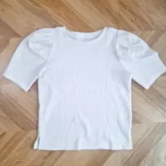 GU ホワイト パフスリーブ Tシャツ S