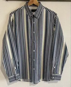 【極美品】ナノユニバース ジンナンテーラー サッカー生地 ストライプシャツ M