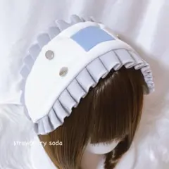 ばんそうこう ジャージ フリル ヘッドドレス ホワイト グレー 水色界隈 Y2Kのサムネイル