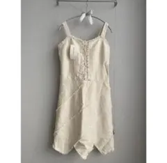 【新品未使用タグ付き 】peyton place ♡ 新品 編み上げ麻ワンピース