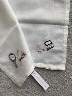 新品◾️訳あり　ブルーミング中西　ハンカチ　刺繍　ししゅう　リメイクに　ベトナムのサムネイル