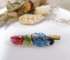 ヘアピン ハンドメイド お花 和柄 大人可愛いヘアクリップ♡