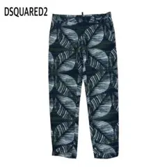 DSQUARED2 リーフ柄 レーヨン リネン パンツ 麻 グリーン 44のサムネイル