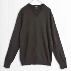 t3617【ユニクロ】エクストラファインメリノVネックセーター 長袖 ニット M
