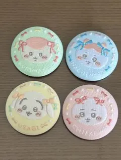 刺繍缶バッジ ちいかわ うさぎ ハチワレ　くりまんじゅう