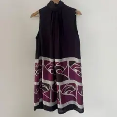 ZARAノースリーブ チュニック ハイネック プリーツ パープルのサムネイル
