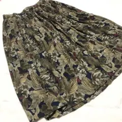 最終値下げ Vintage レア 花柄フレアスカート 七分丈 ミドル丈 日本製