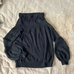 VIS オフショルダーニット　ぽわん袖　ブラック　フリーサイズ