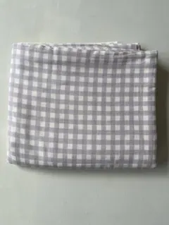 紫と白のギンガムチェック　ダブルガーゼ生地