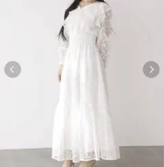 dazzlin バックリボンレースフリルワンピース