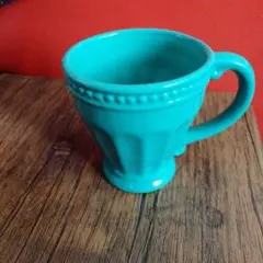 ターコイズ色のフルーテッドマグカップ　francfranc