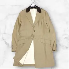 PS Paul Smith チェスターコート 牛革 レザー襟 メタルボタン L