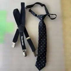 Moujonjon ブラック サスペンダー 約47cm 子供用ネクタイ