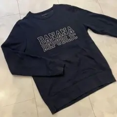 BANANA REPUBLIC ネイビー ロゴ　スウェット M