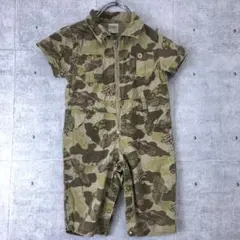 ONE PARK HOMME キッズ 古着 車×迷彩柄 ロンパース つなぎ