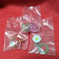 めじるしアクセサリー　季節の花　3個セット